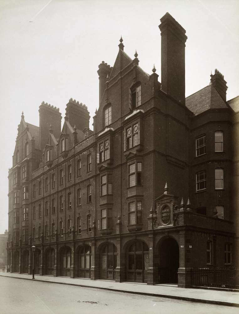 Sloane Gardens House. A six-storey Victorian building.