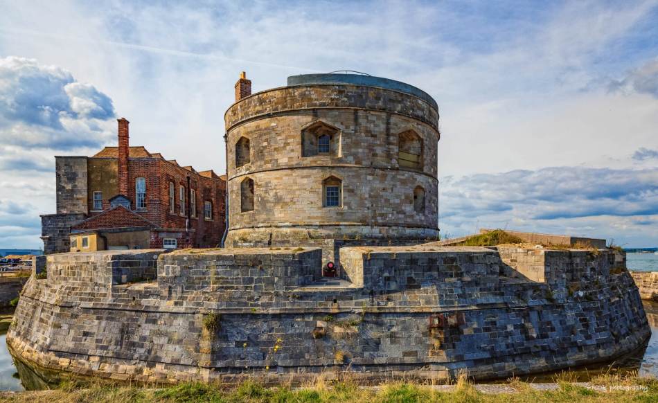 A photograph of a 16th century artillery fort on the coast.