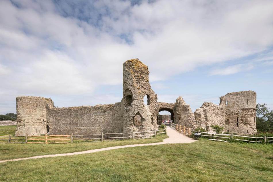 A photograph of a ruined medieval castle.